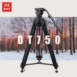 DIAT ใหม่กล้องวิดีโอ DT750 รองรับขาตั้งกล้องสามส่วน 1.7 เมตรสูง DSLR ขาตั้งกล้องหนัก